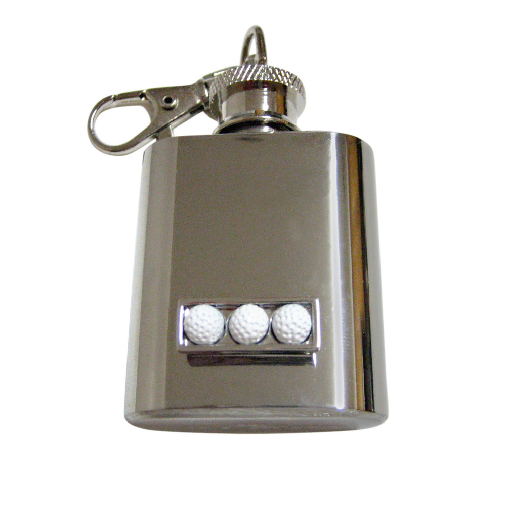 Box of Golf Balls Design Keychain Flask